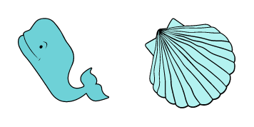 VSCO Girl Whale & Sea Shell Cursor Pack