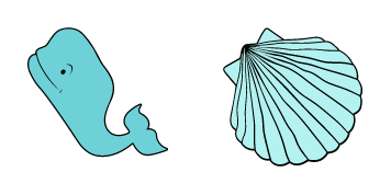 VSCO Girl Whale & Sea Shell cute cursor