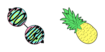 VSCO Girl Pineapple & Good Vibes Glasses Cursor Pack