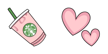 VSCO Girl Starbucks Pink Drink & Love Hearts Cursor Pack