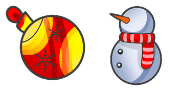 Christmas toy and a snowman Cursor Pack