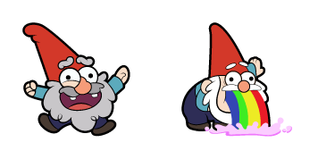 Gravity Falls Shmebulock & Gnome Throwing Up Rainbow