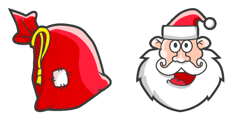 Gift bag and Santa Claus