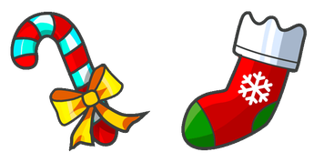 Caramel Cane and Christmas sock Cursor Pack