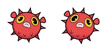 Cuphead Pufferfish Animated cute cursor