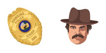 Stranger Things Jim Hopper & Chief Badge Cursor Pack