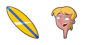 Phineas and Ferb Jeremy Johnson & Surfboard Cursor Pack