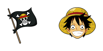 One Piece Monkey D. Luffy & Straw Hat Pirates Flag Cursor Pack