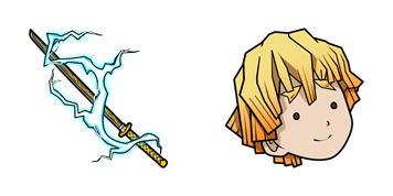 Demon Slayer Zenitsu Agatsuma & Nichirin Blade Cursor Pack