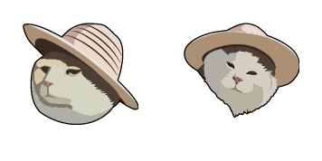 Straw Hat Cat Cursor Pack