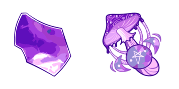 Amethyst & Purple Witch Mushroom Animated cute cursor