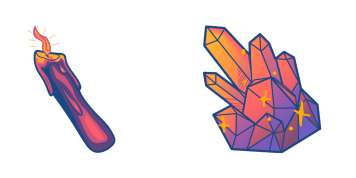 Purple-Orange Candle & Quartz Cursor Pack