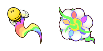 Rainbow Bee & Flower Cursor Pack