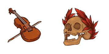 Dark Academia Violin & Skull Cursor Pack