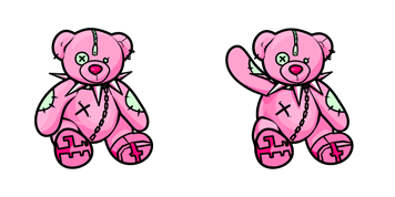 Pink Punk Teddy Bear Cursor Pack