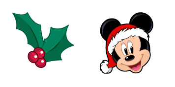 Mickey Mouse & Christmas Holly Cursor Pack