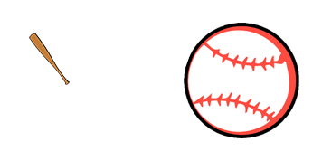 Baseball Bat Hitting Ball Animated