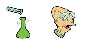 Futurama Professor Farnsworth & Chemistry Flasks Animated