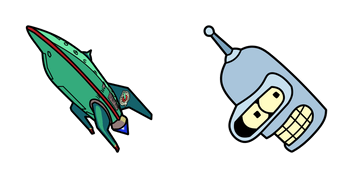 Futurama Bender & Planet Express Ship