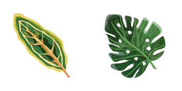 Watercolor Exotic Leaves Cursor Pack