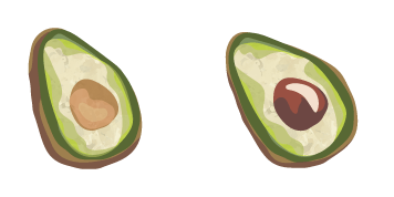 Watercolor Pitted Avocado Cursor Pack