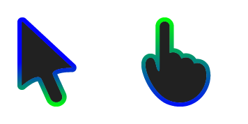 Green & Blue Stroke Gradient Cursor Pack