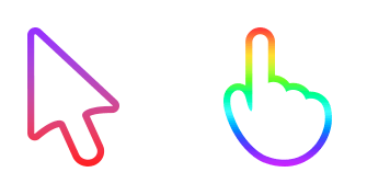 White & Rainbow Stroke Gradient Cursor Pack