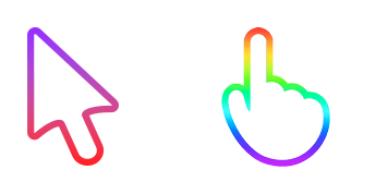 Transparent & Rainbow Stroke Gradient Cursor Pack