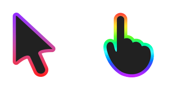 Black & Rainbow Stroke Gradient Cursor Pack