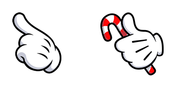 Paquete de Cursores Mickey Mouse Hand with Candy Cane