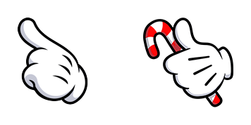 Mickey Mouse Hand with Candy Cane