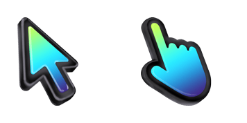 3D Blue Lagoon Black Stroke Mac Cursor Pack