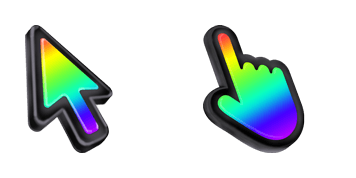 3D Rainbow Black Stroke Mac Cursor Pack