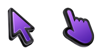 3D Purple Black Stroke Mac cute cursor
