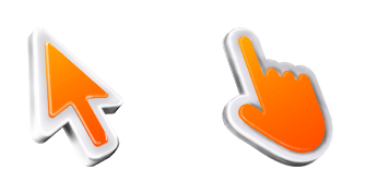 3D Orange Mac Cursor Pack