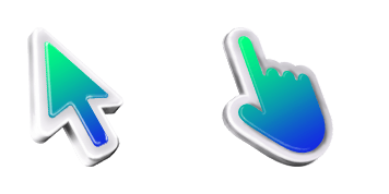 3D Green & Blue Mac Cursor Pack