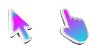 3D Blue & Pink Mac Cursor Pack