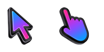 3D Blue & Pink Black Stroke Mac Cursor Pack