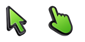 3D Lush Green Black Stroke Mac Cursor Pack