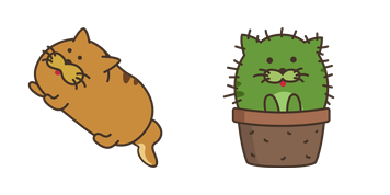 Doodle Cats Cactus Cursor Pack