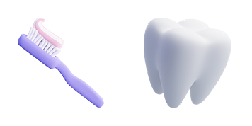 Toothbrush & Tooth 3D cute cursor