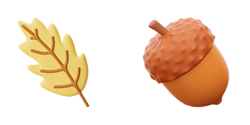 Autumn Oak Leaf & Acorn 3D Cursor Pack