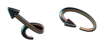 Curved Dark Metalic 3D Cursor Pack