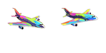 Paquete de Cursores Colorful Airplane