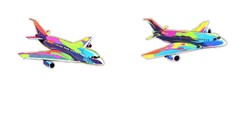 Colorful Airplane Animated