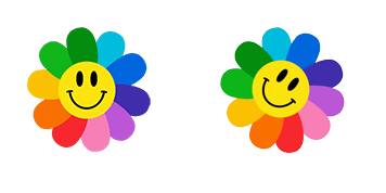 Rainbow Flower Smiley Face Animated