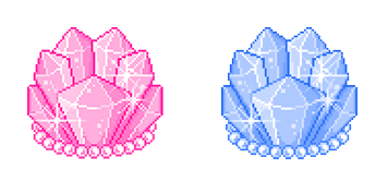 Pack de curseurs Pink & Blue Crystal Pixel