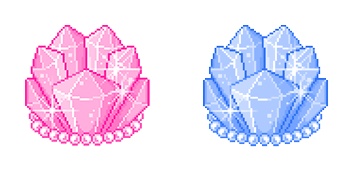 Pink & Blue Crystal Pixel Animated