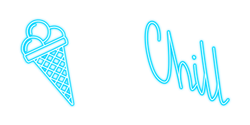 Ice Cream & Chill Blue Neon Cursor Pack