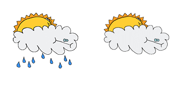 Funny Sun & Rain Cloud Cursor Pack